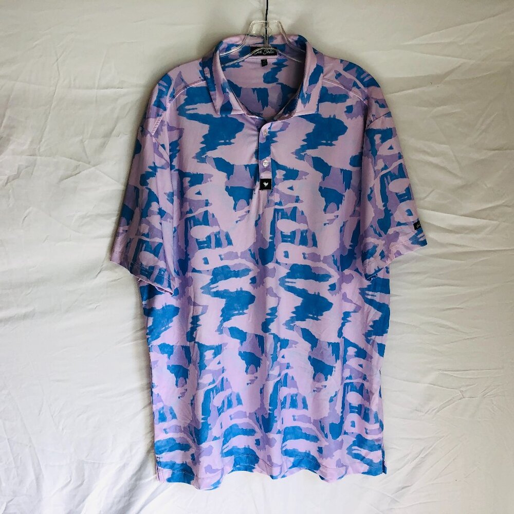 Bad Birdie Men's Size 2XL Geometric Camo Golf Polo Shirt